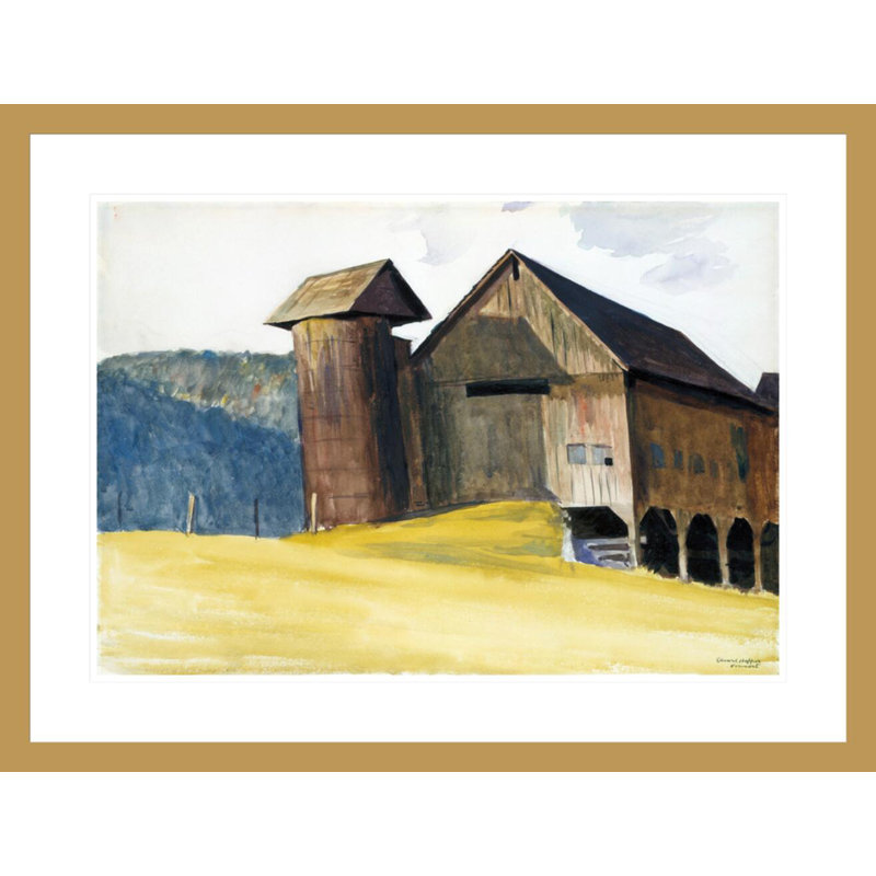 «Barn and Silo Vermont» par Edward Hopper, impression giclée sur cadre, 22.47" H x 29.5" W