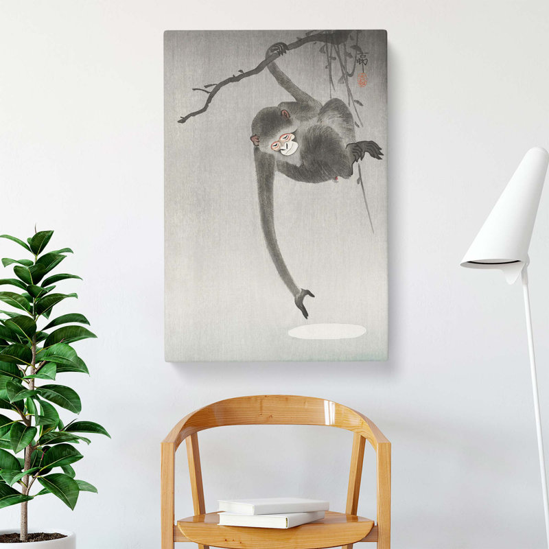 Monkey by Ohara Koson - Wrapped Canvas, 50.8 cm H x 35.6 cm W