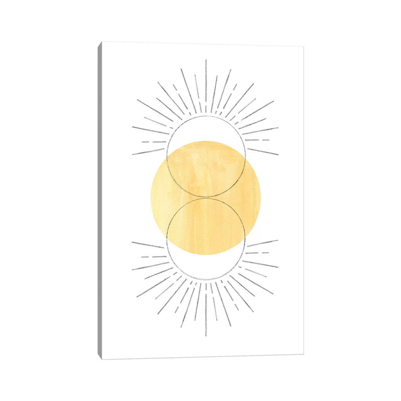 «Mustard Yellow Sun», reproduction d'art sur toile tendue, H 40 po x l 26 po x P 1,5 po
