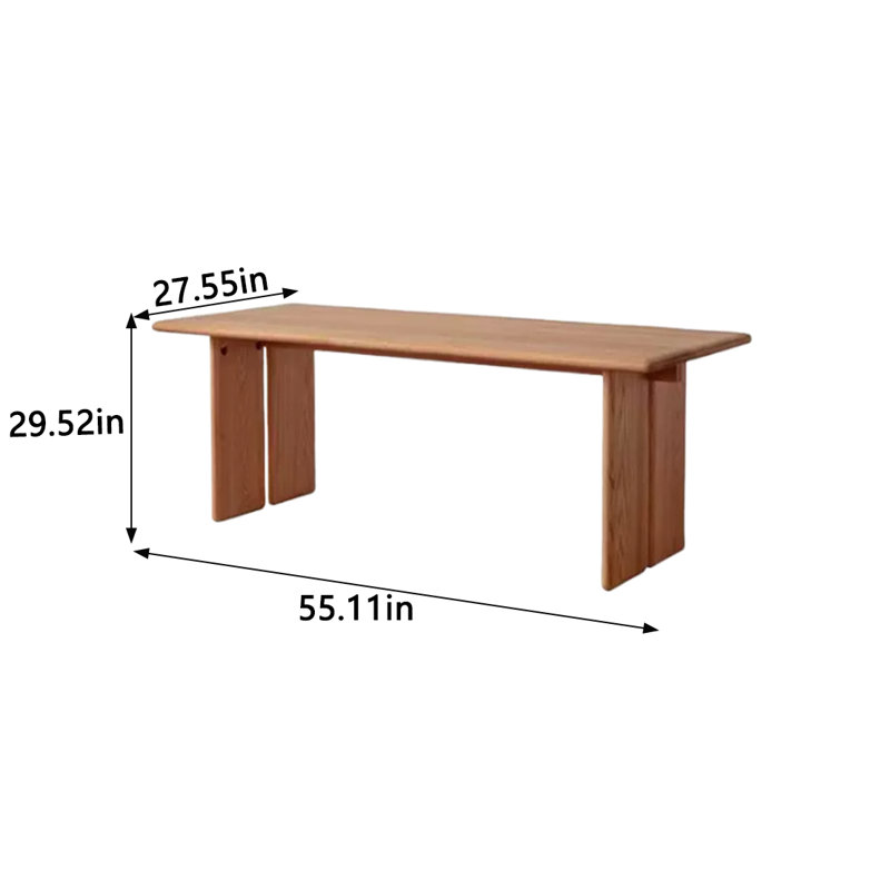 Jerina Ash Solid Wood Dining Table, 27.55" W x 55.11" L