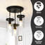 Levona 3- Light Semi Flush Mount Ceiling Light with Clear Hammered Glass Shade (Matte Black)-1332205982