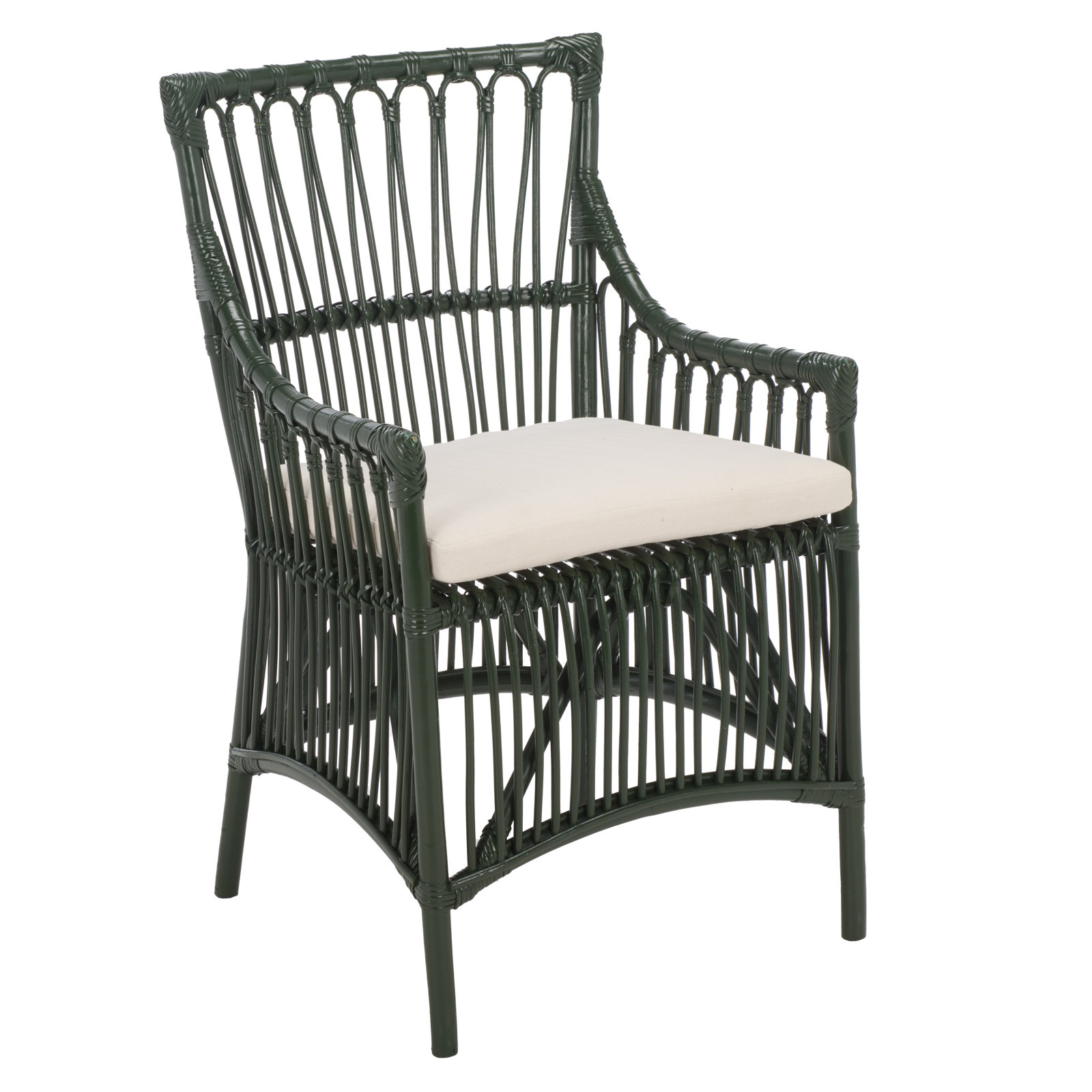 Bree Cotton Side Chair, Forest Green