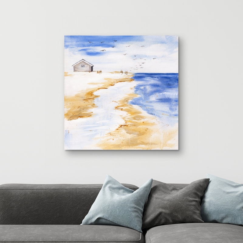 House on the beach - 32"x32" art on canvas