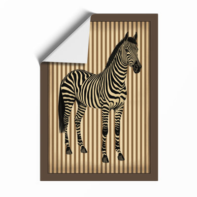 Striped Zebra Graphic Art - Framed Print