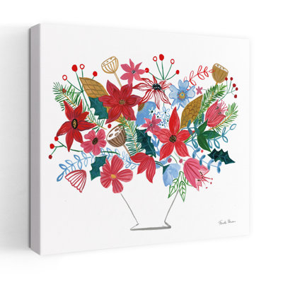 Contemporary Holiday Bouquet I With Berries Blue Art