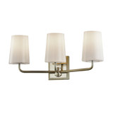 3 - Light Dimmable Silver Leaf Polished Nickel Vanity Light