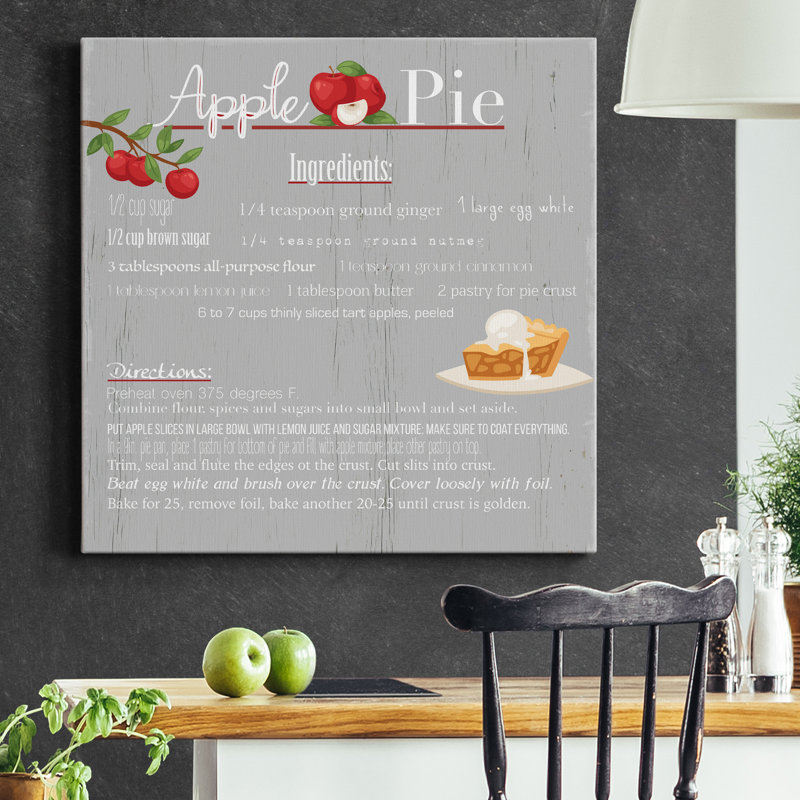" Apple Pie " Textual Art Print, 24" H x 24" W x 1" D