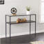 Élégante console à plateau en verre avec structure en métal durable, parfaite pour les vestibules modernes et les salons.