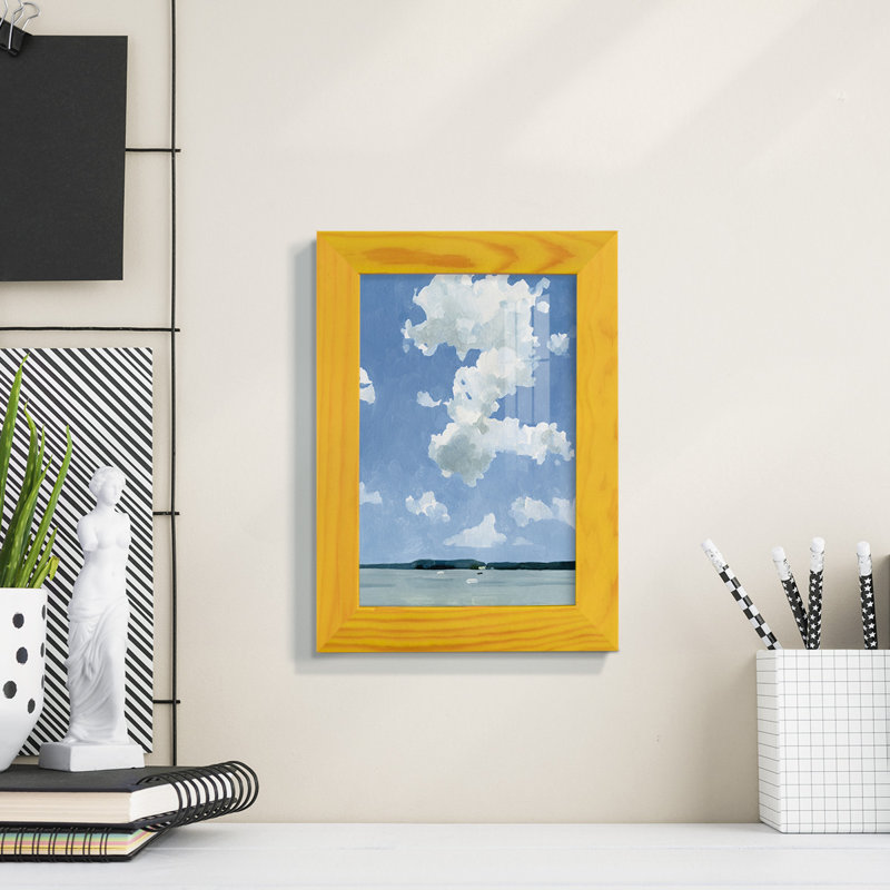 «Juillet Lakeside II», impression encadrée avec verre, H 7 po x l 5 po x P 1 po, Jaune