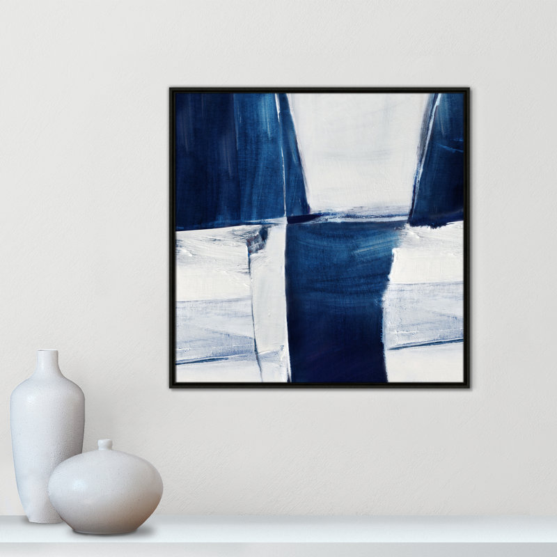 «Blue Midnight Plateau II» par Judith Shapiro, Espresso, H 31,5 po x l 31,5 po