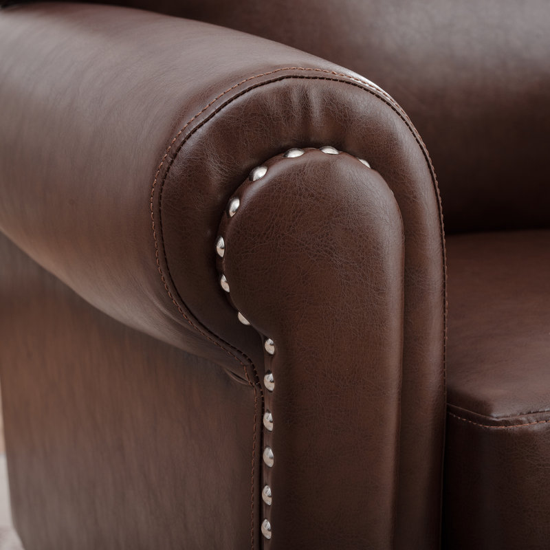 Boel Faux Leather Seater Sofa, Brown