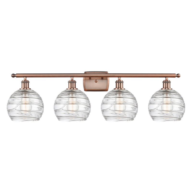 Éclairage pour salle de bain 3 lumières Halvorson, Transparent, Cuivre antique, Ampoule non incluse