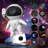 [Spring Glow up]  Galaxy Projector Light with Astronaut Design, Portable Rocket Man LED Light featuring Timing Function. Ideal for Bedroom, Game Room, and Various Settings, Decorative Night Light with 12 Galaxies in 1