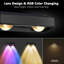 Éclairage de clôture solaire pour l'extérieur, paquet de 8 couleurs et 11 modes - blanc chaud / blanc froid / lumières murales solaires à changement de couleur RVB, éclairage extérieur imperméable IP65 de 100lm pour clôture murale d'Halloween