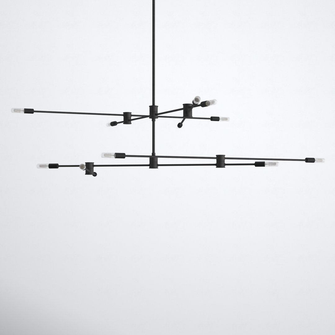 Jordy 12 - Light Dimmable Sputnik Modern Linear Chandelier AllModern 