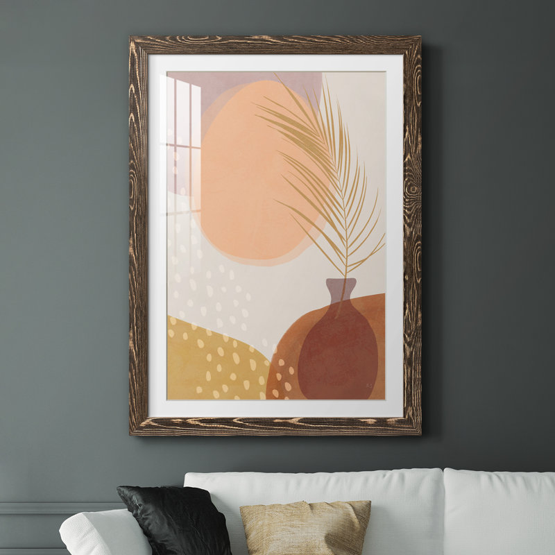 Sedona Sunset - peinture encadrée, H 44 po x l 31 po x P 1 po, Papier, cadre noyer