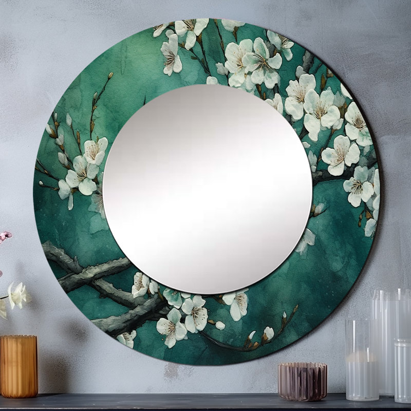 Décoration murale miroirs ronds floraux, 36 po x 36 po