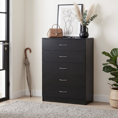 26in 5-Drawer Wooden Vertical Storage Cabinet