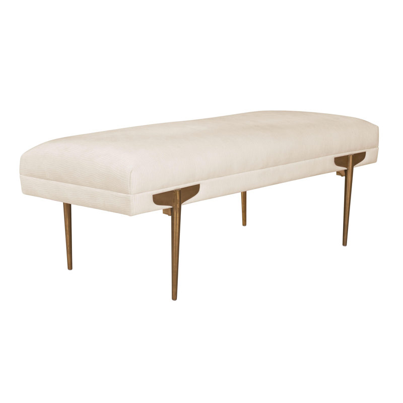 Banc en velours Amplitude, Velours blanc