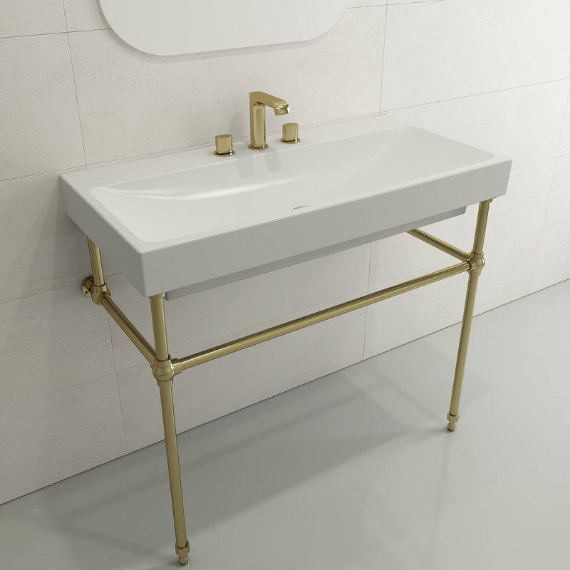 Scala Arch 39.76'' L Bathroom Sink, Matte White, Single-Hole