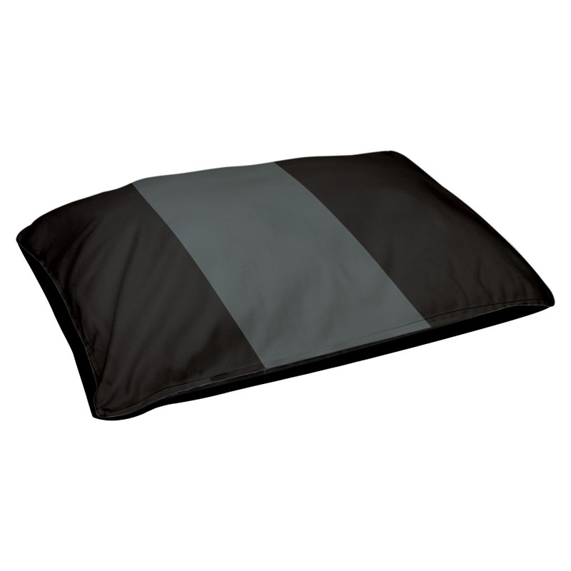 Coussin rectangulaire designer Tampa Bay, Moyen (L 30 po x l 40 po), Noir / gris acier
