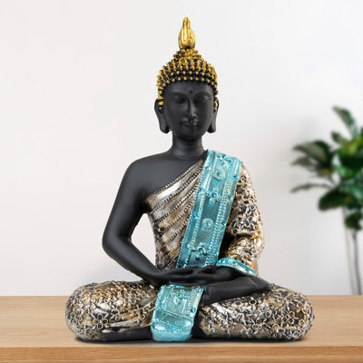 Small Gold Buddha Statue - Polyresin, Black Tabletop Zen Decor -  Bungalow Rose, 750CBB8F688043B2B51D652325B92EA7