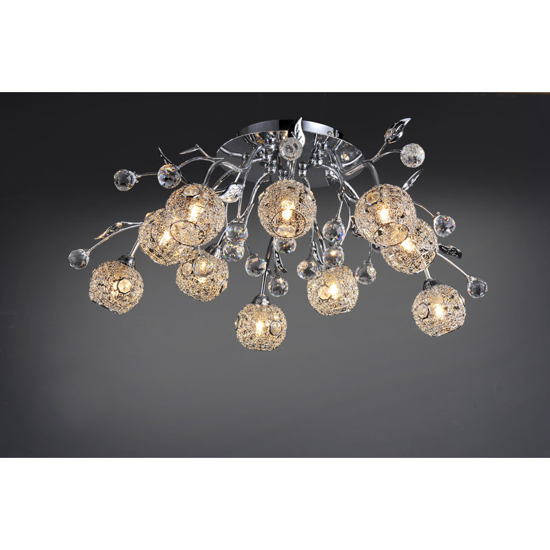 Crystal LED Semi Flush Mount