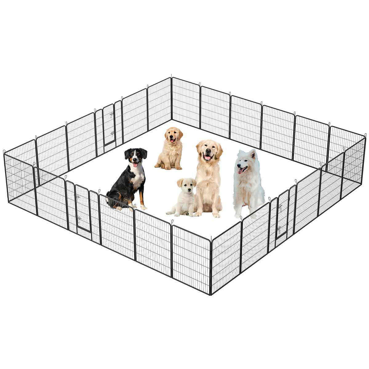 specool 16 Panel Metal Exercise Pen With Pet Door | Wayfair