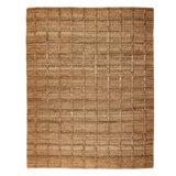 Grid Flatweave Jute Solid Color Area Rug in Natural Grid Jute