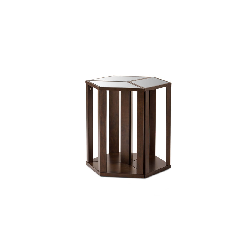 Siobhan Mirrored Glass Top Nesting Tables, Espresso