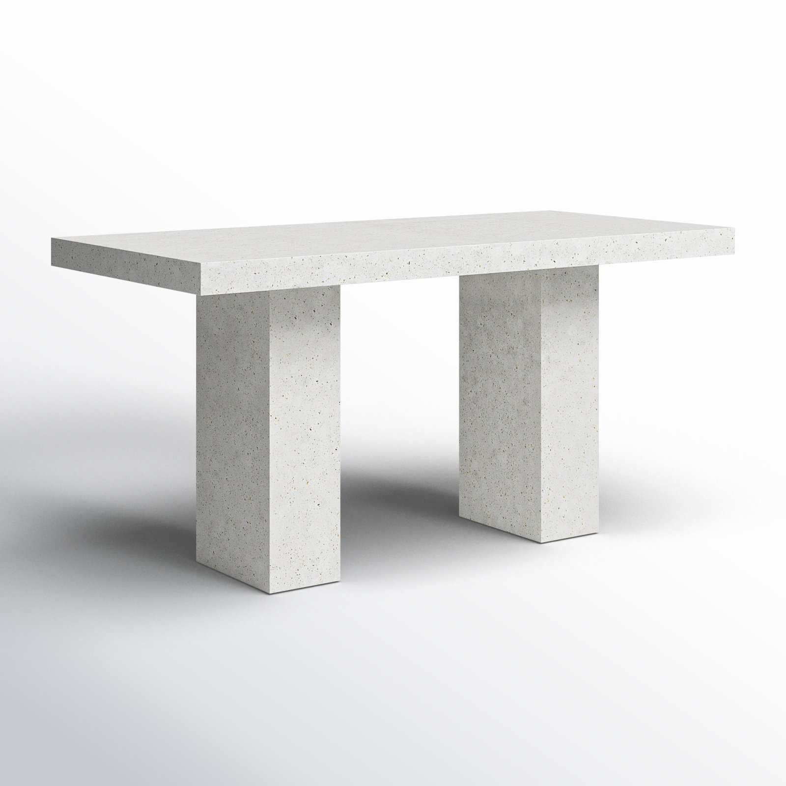 Kareen Pedestal Dining Table, Bar Table (41.75" Height), 82.75" L x 39.25" W, Ivory Terrazo