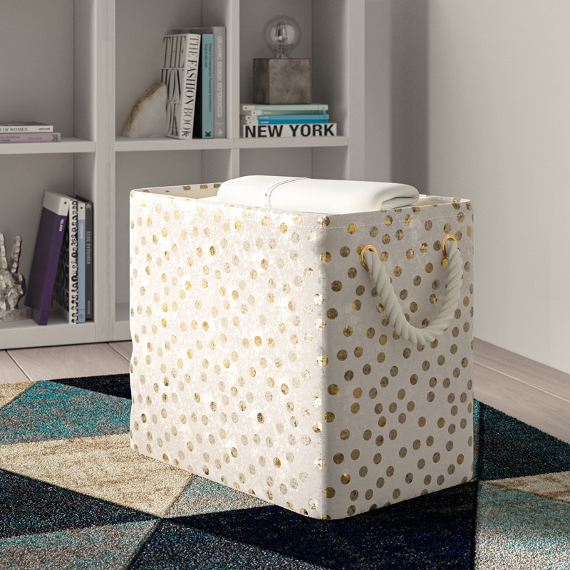 Panier en tissu Amado Dots, H 15 po x l 12 po x P 17,75 po