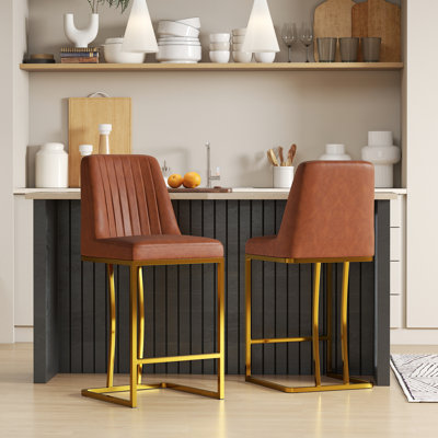 Branchville Upholstered Counter Stool with Metal Frame