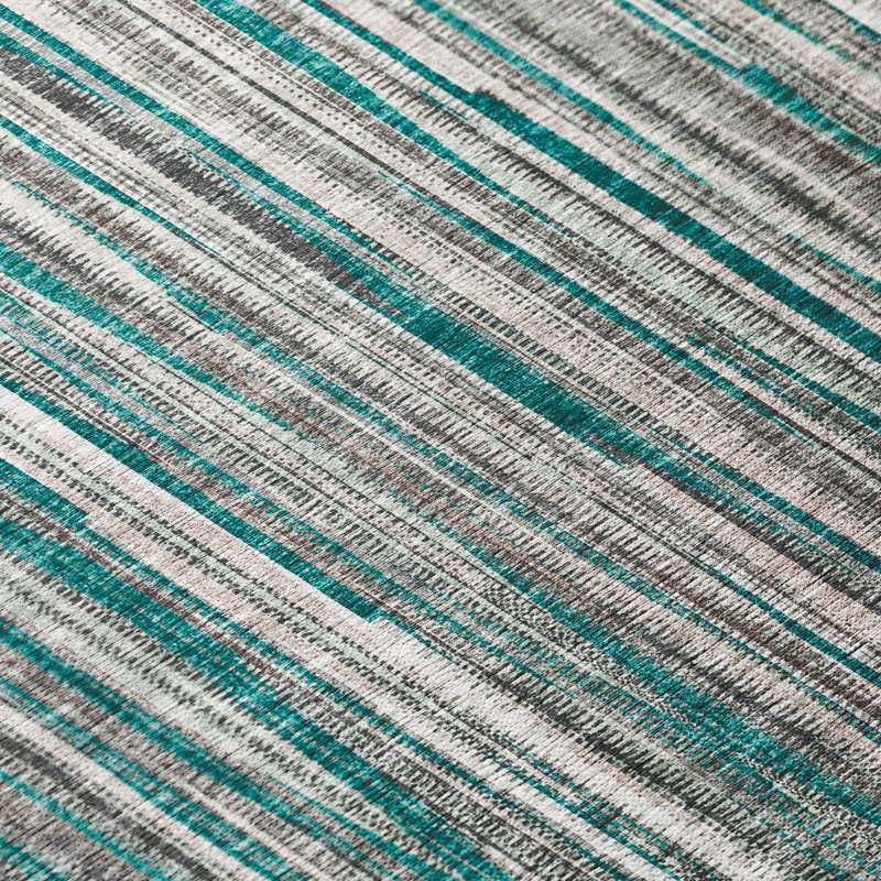 Tapis intérieur / extérieur en polyester tissé à la machine Aviral, Rectangle 1 pi 8 po x 2 pi 6 po