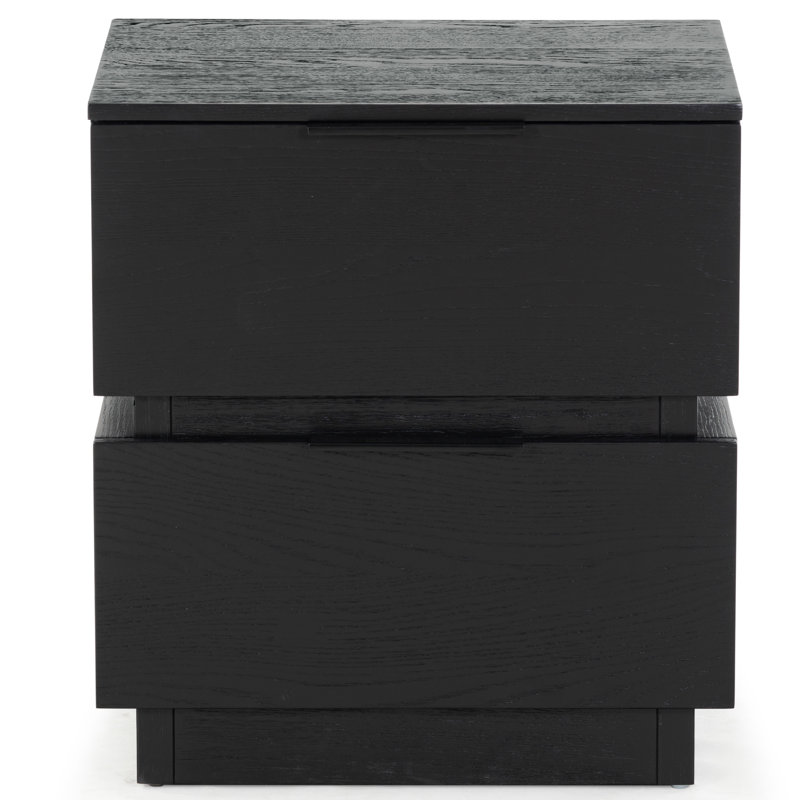Titus 2 Drawer Nightstand, Black