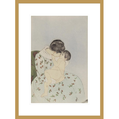 «Mother's Kiss» par Mary Cassatt, impression giclée sur cadre