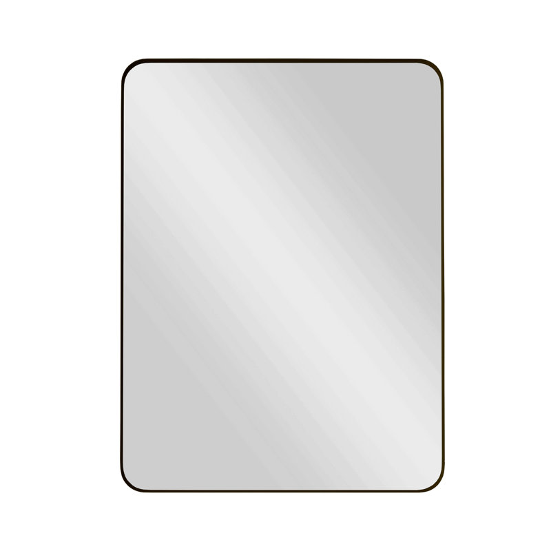 Stainless Steel Rectangle Mirror, Black, 36" x 24"