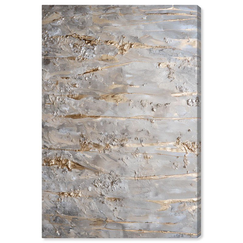 «Harvest Gleam 2», toile élégante abstraite dorée par Art Remedy, Toile tendue, H 45 po x l 30 po