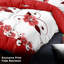 Ensemble de housse de couette 5 pièces à motif floral rouge pour lit queen, avec taies d'oreiller et housses de coussin décoratives-129451026