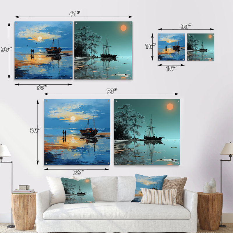 Coucher de soleil Sunset, H 16 po x l 33 po