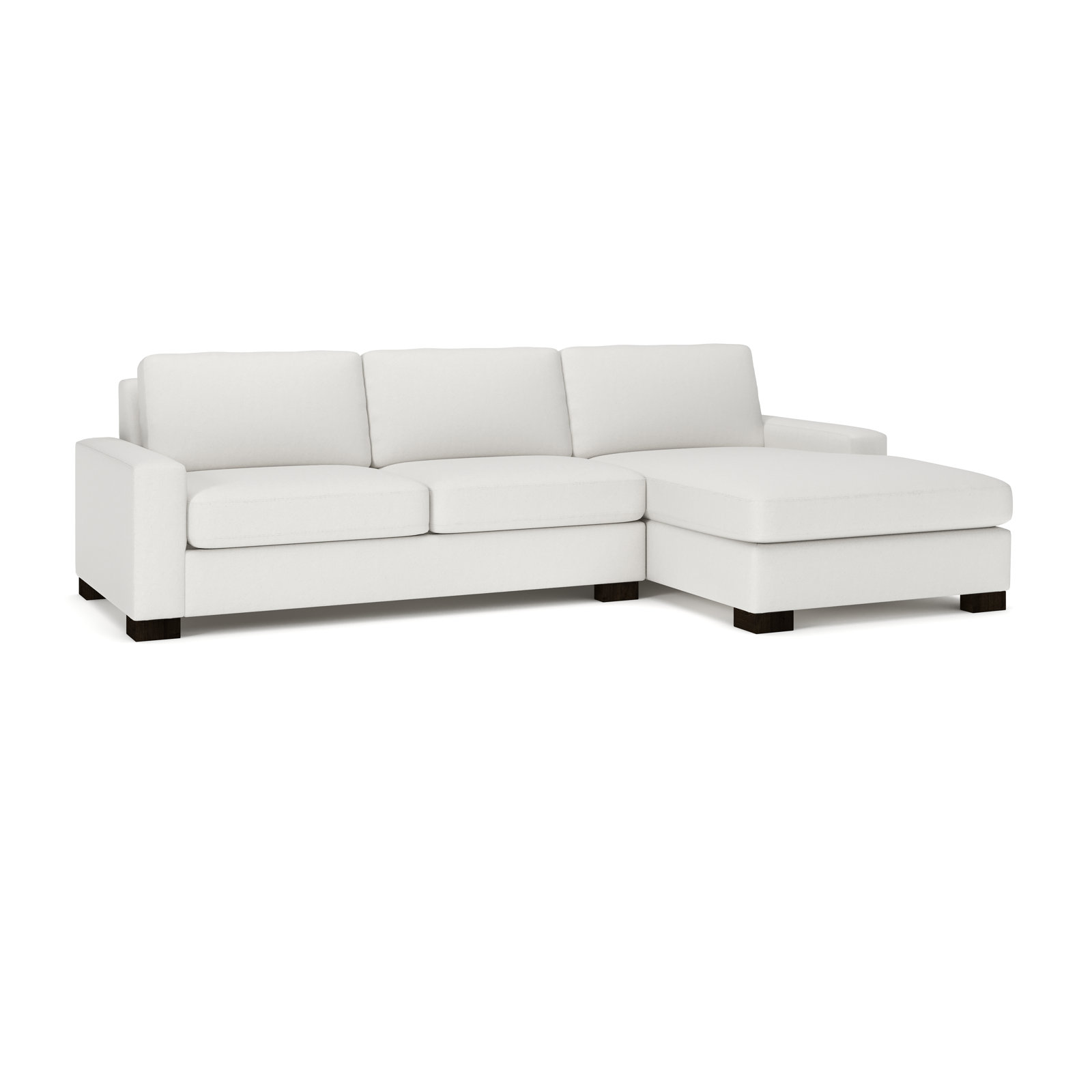 Jonie 115" 2-Piece Upholstered Chaise Sectional, Right Hand Facing, Macarena Beige Basketweave Olefin