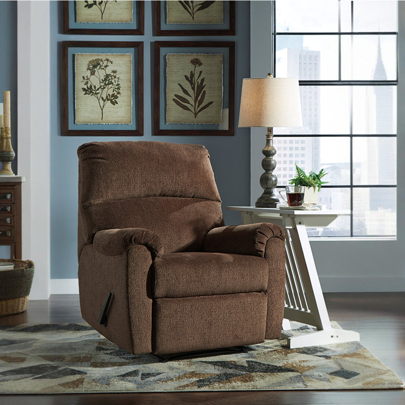 Pinegar Upholstered Recliner, Chocolate Polyester