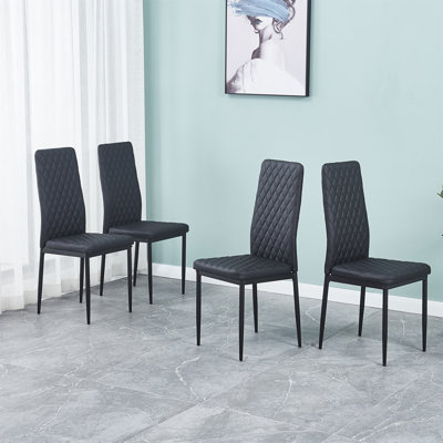 Alcaraz 17.7 " H Tufted Faux Leather Upholstered Side Chair