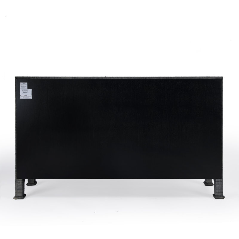 Chatham 3-Drawer Raffia 60" Sideboard, Charcoal