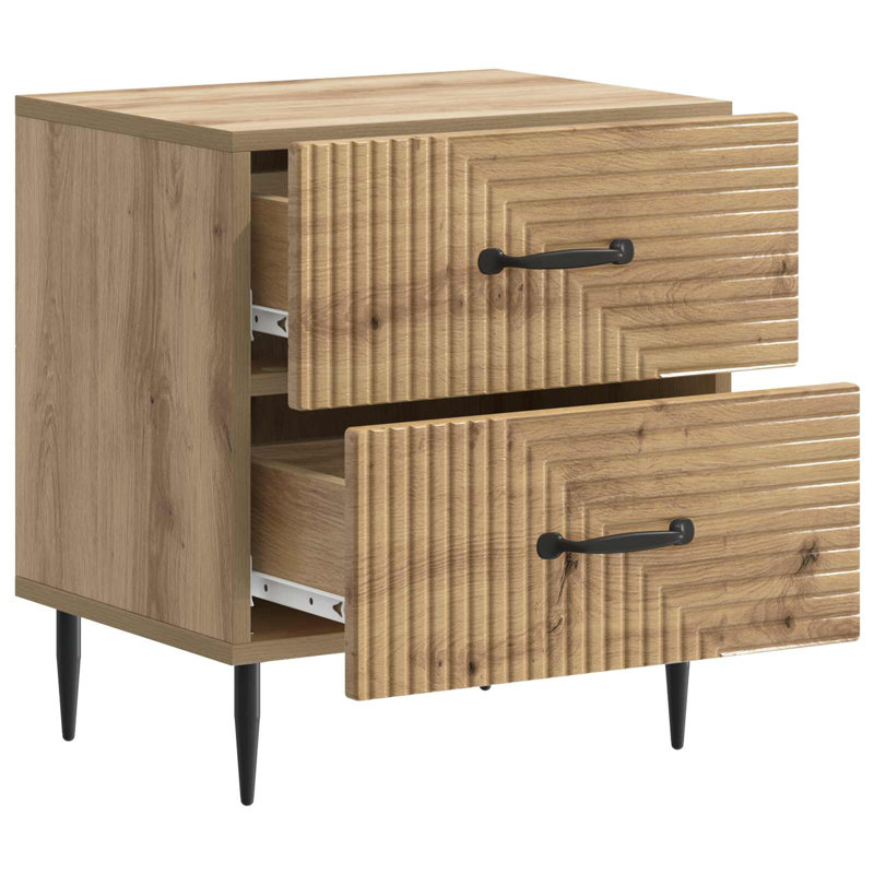 43cm W Manufactured Wood Bedside Table, Artisan Oak