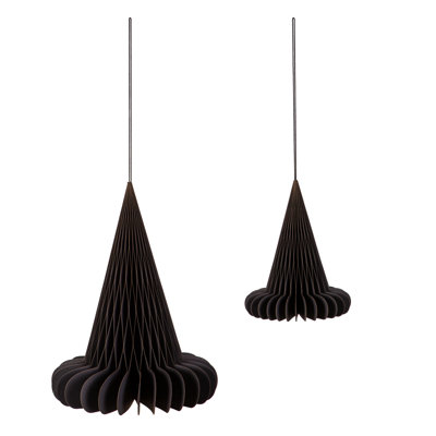 Set of 2 Foldable Paper Witch Hat Hanging Décor