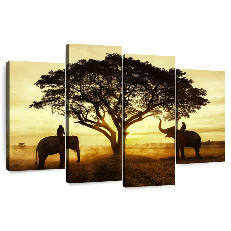Brampt Elephant Couple Silhouette, 22" H x 36" W