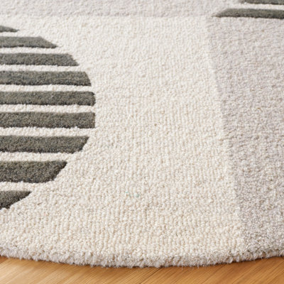 Chatham Hand Tufted Wool Cotton Abstract Rug in Beige/Gray