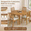Table de salle à manger ronde extensible KELVIO pour 2 à 4 personnes, table de cuisine pliante en bois peu encombrante avec plateau en MDF et pieds en bois d'hévéa massif-1948773725