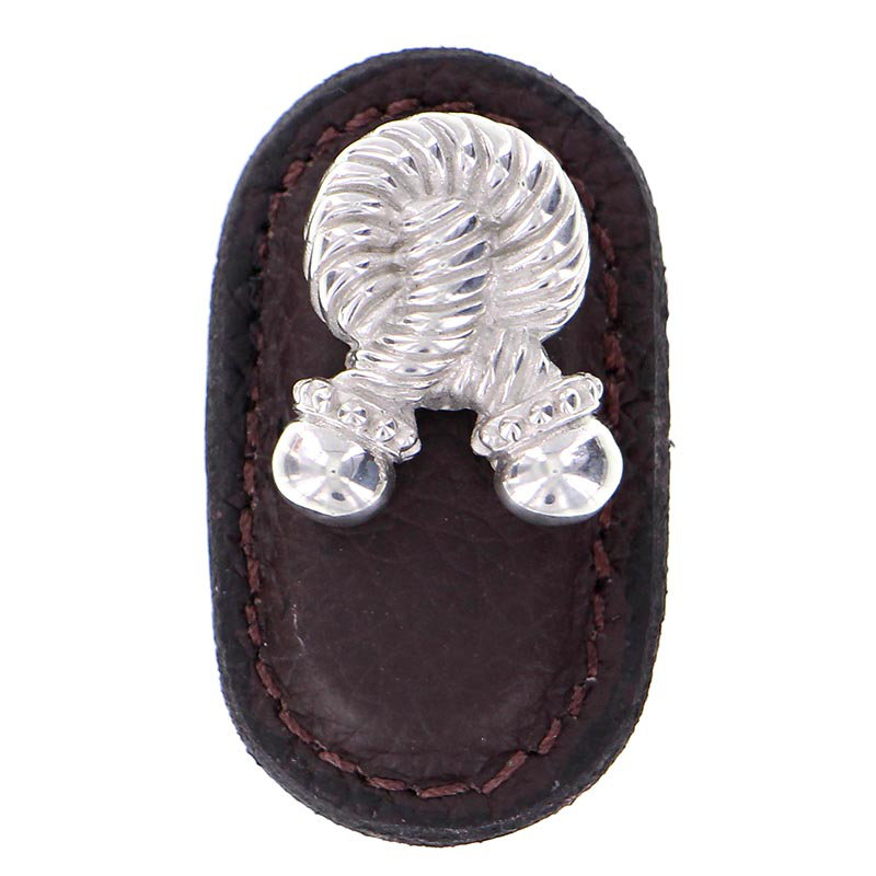 Equestre Novelty Knob, Brown, Polished Silver